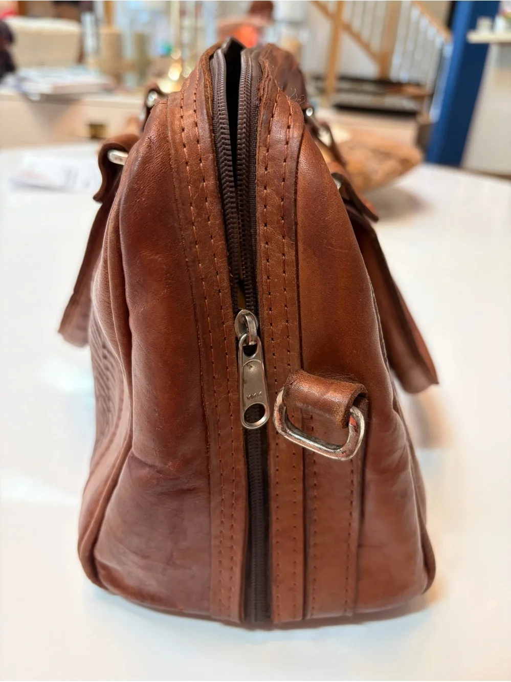 #811 Forgotten West Handmade Tooled 100% Leather Satchel/Crossbody Purse